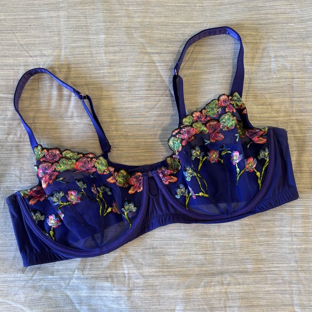 Savage X Fenty Embroidered Unlined Floral Balconette Bra